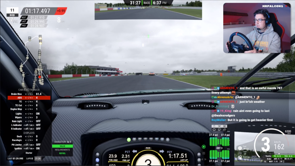 thealexrodgers adalah sim racing Asseto Corsa Competizione di Twitch