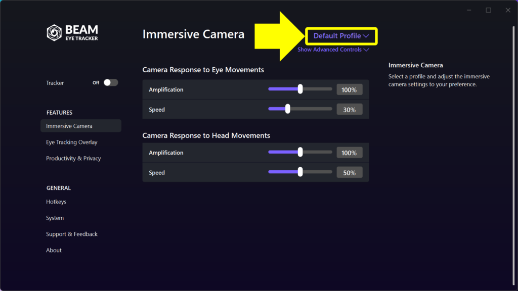 Immersive Camera - Default Profile