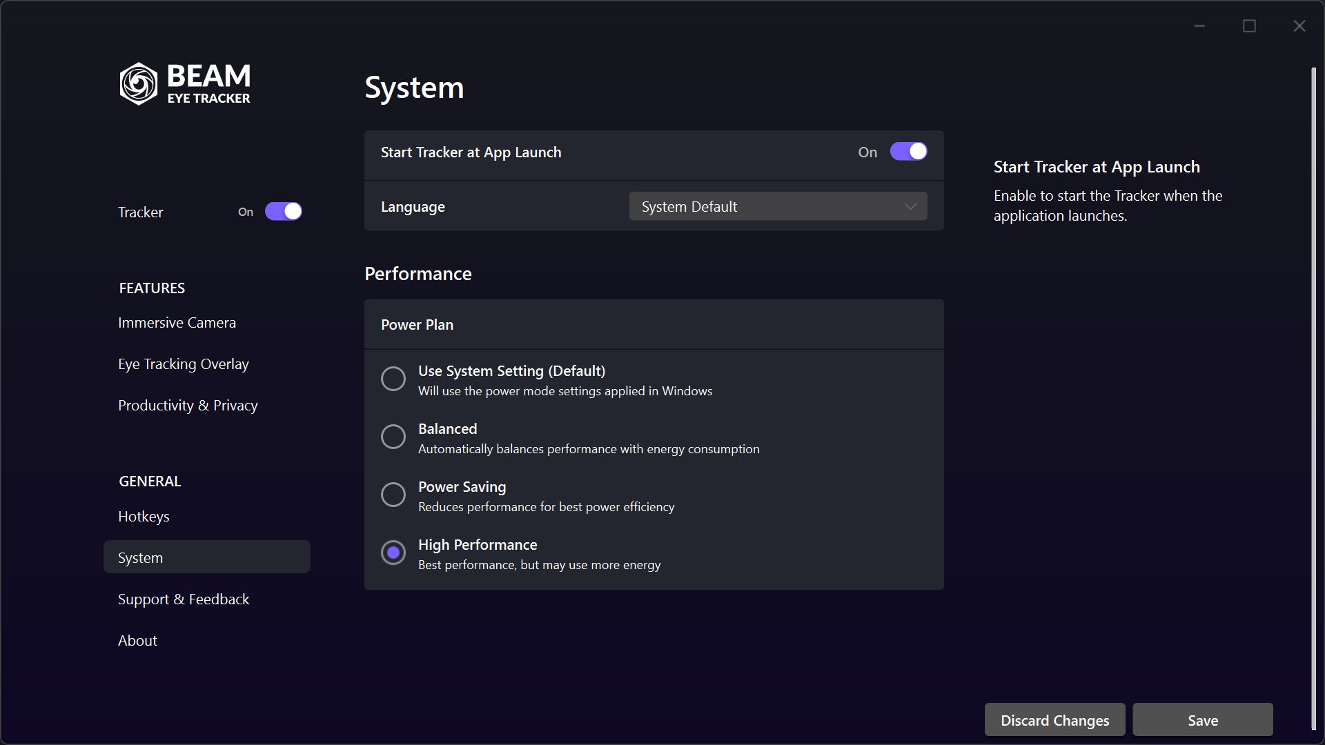 System settings